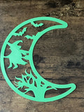 Witch on Broomstick Halloween Decoration: Moonlit Flight
