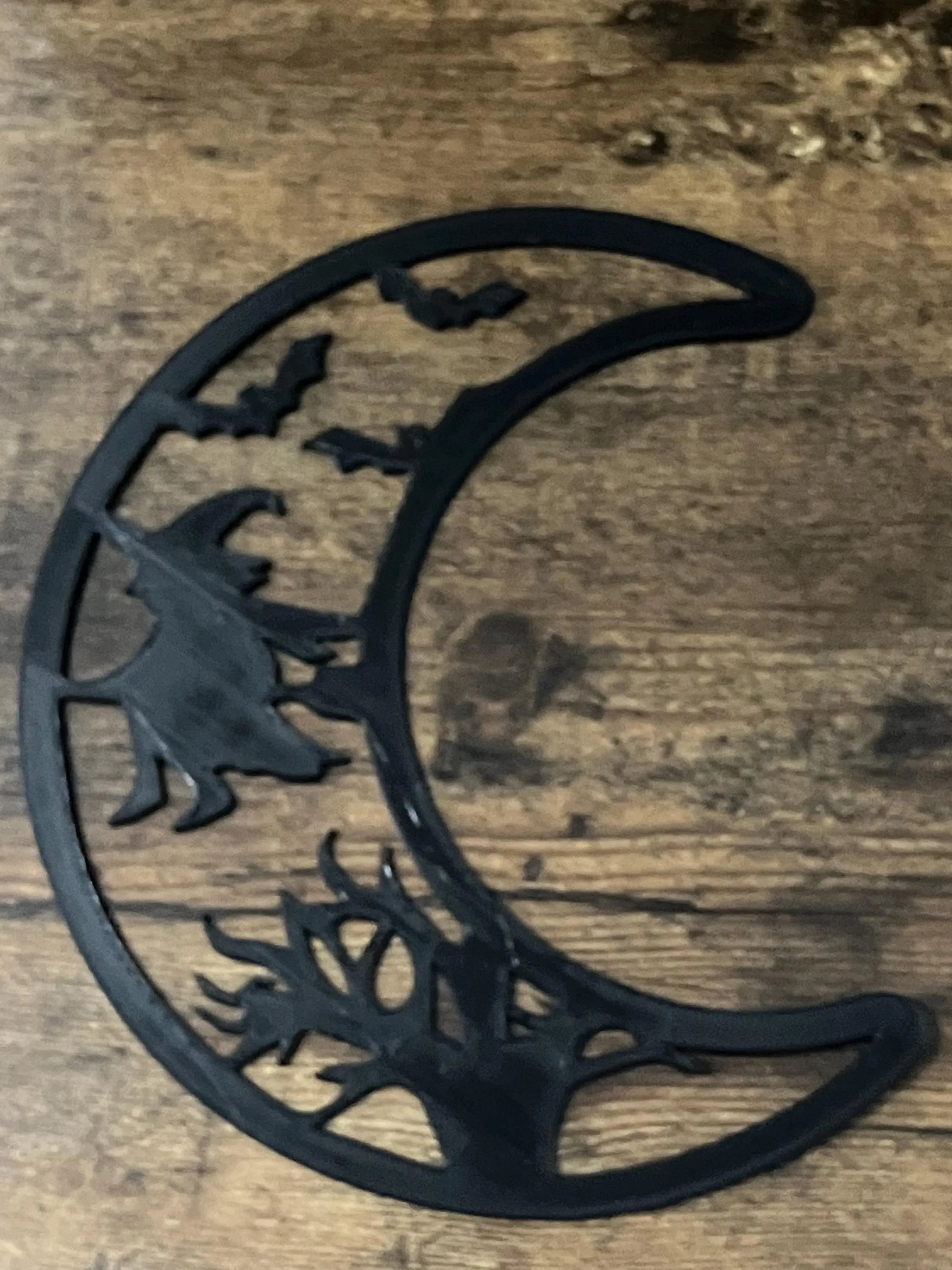 Witch on Broomstick Halloween Decoration: Moonlit Flight