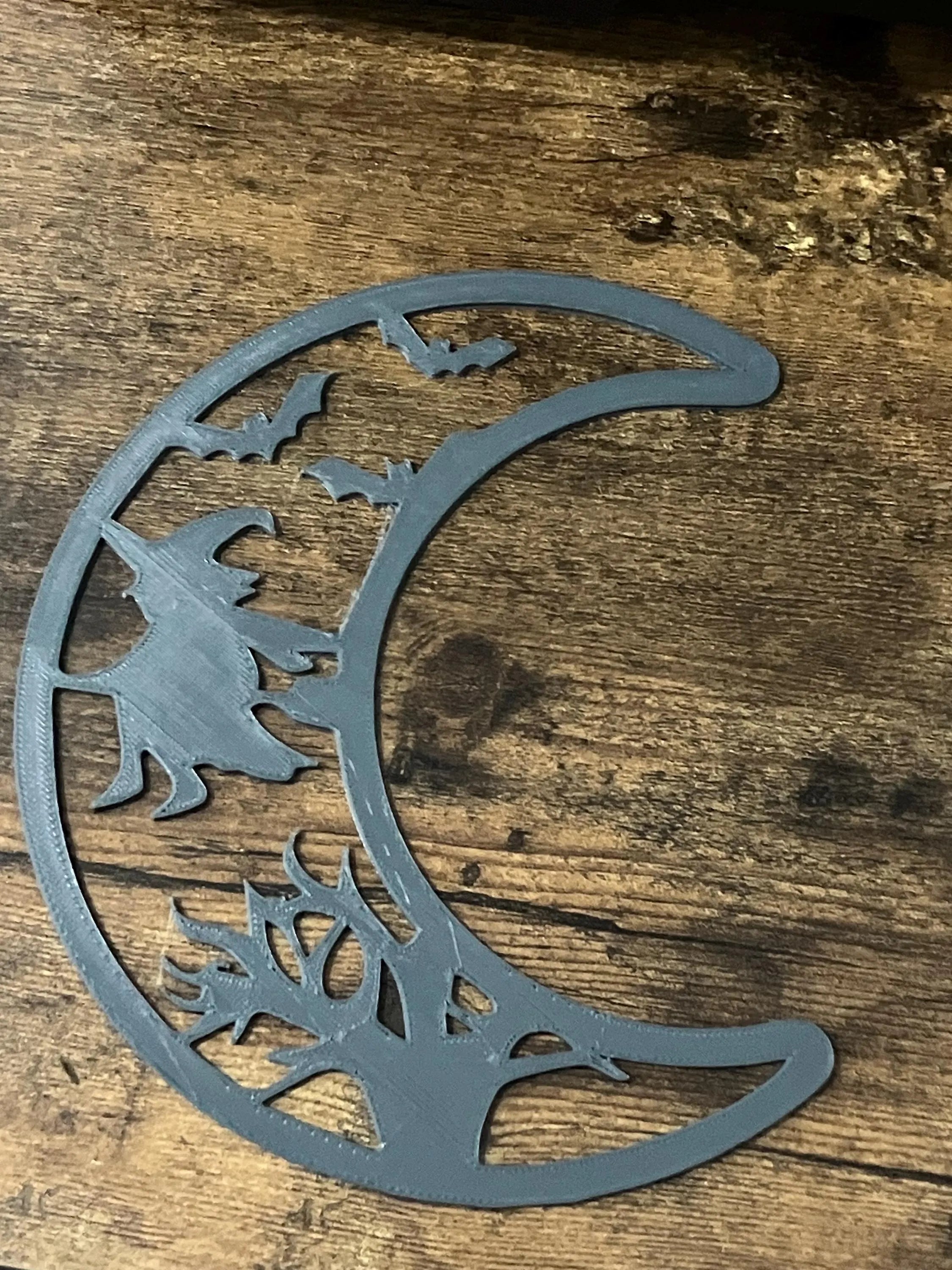Witch on Broomstick Halloween Decoration: Moonlit Flight